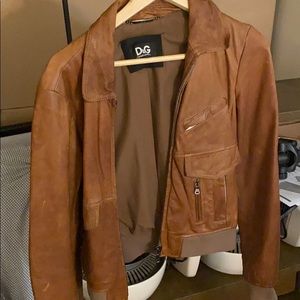D&G brown leather jacket